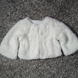 🔥Kids Rachel Zoe Kids White Faux Fur Jacket Size 2T Girl